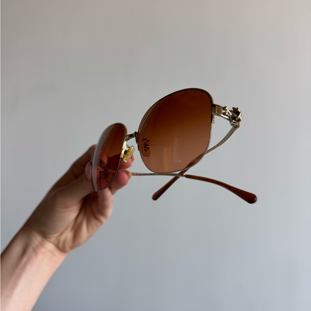 COACH Gold and Brown Sunglasses - Picture 5 of 6